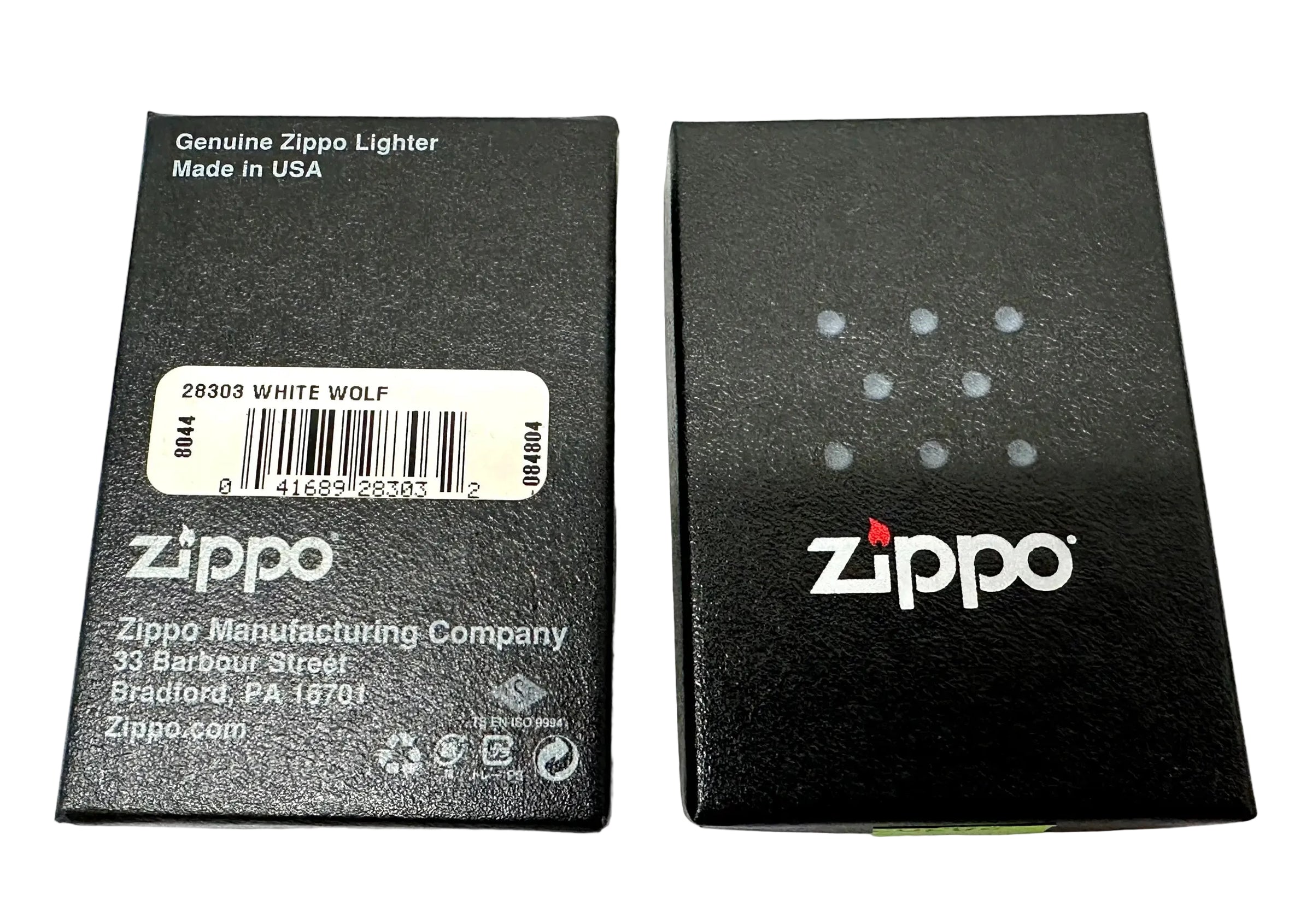 2016 White Wolf Black Matte 28303 Zippo Lighter - Hers and His Treasures