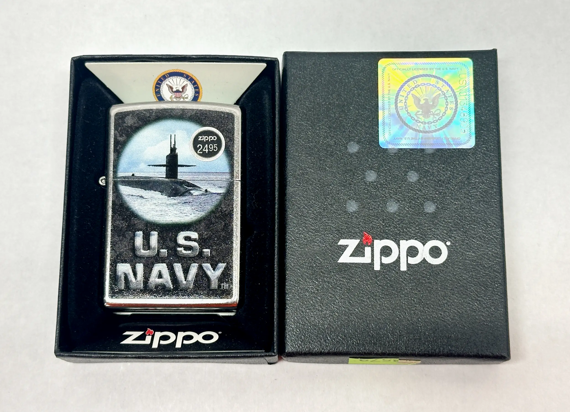2016 U.S. Navy 28579 Street Chrome Zippo Lighter – Hers and His