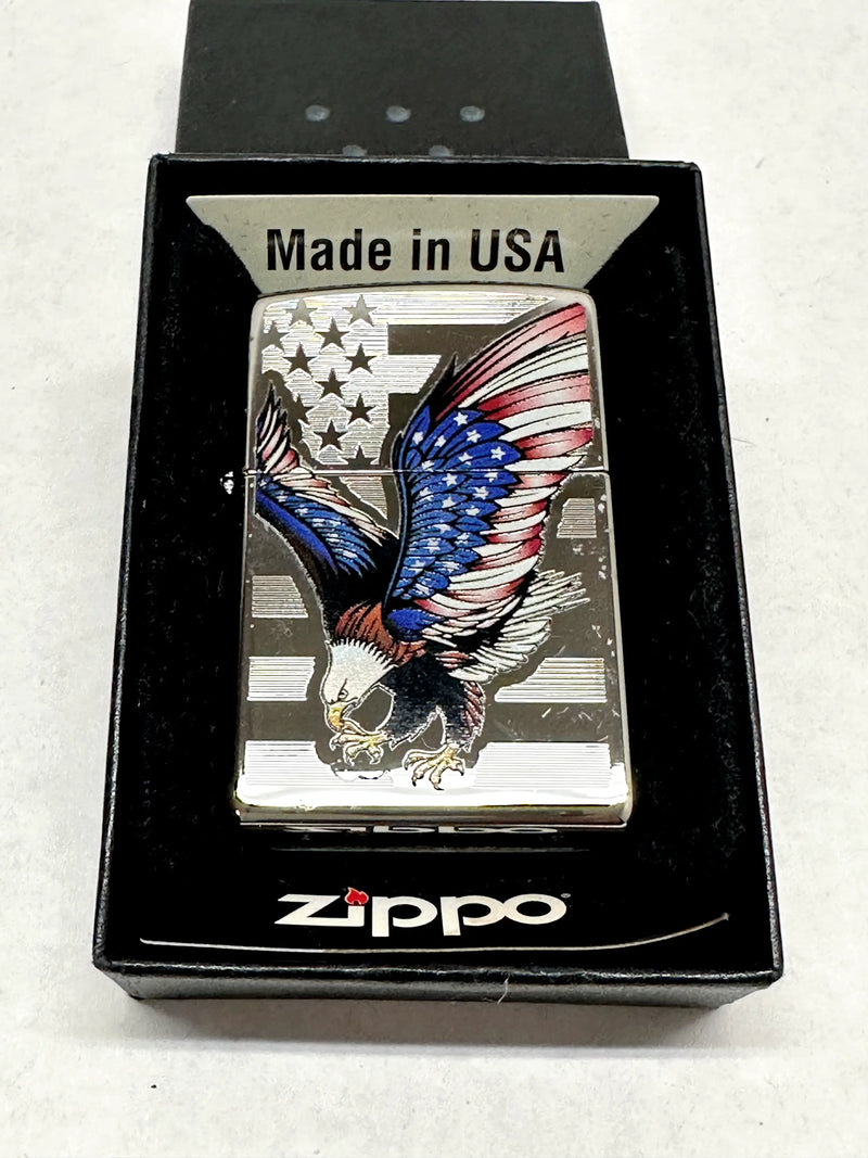 2017 Eagle Flag 28449 High Polished Chrome Zippo Lighter - Hers and His Treasures