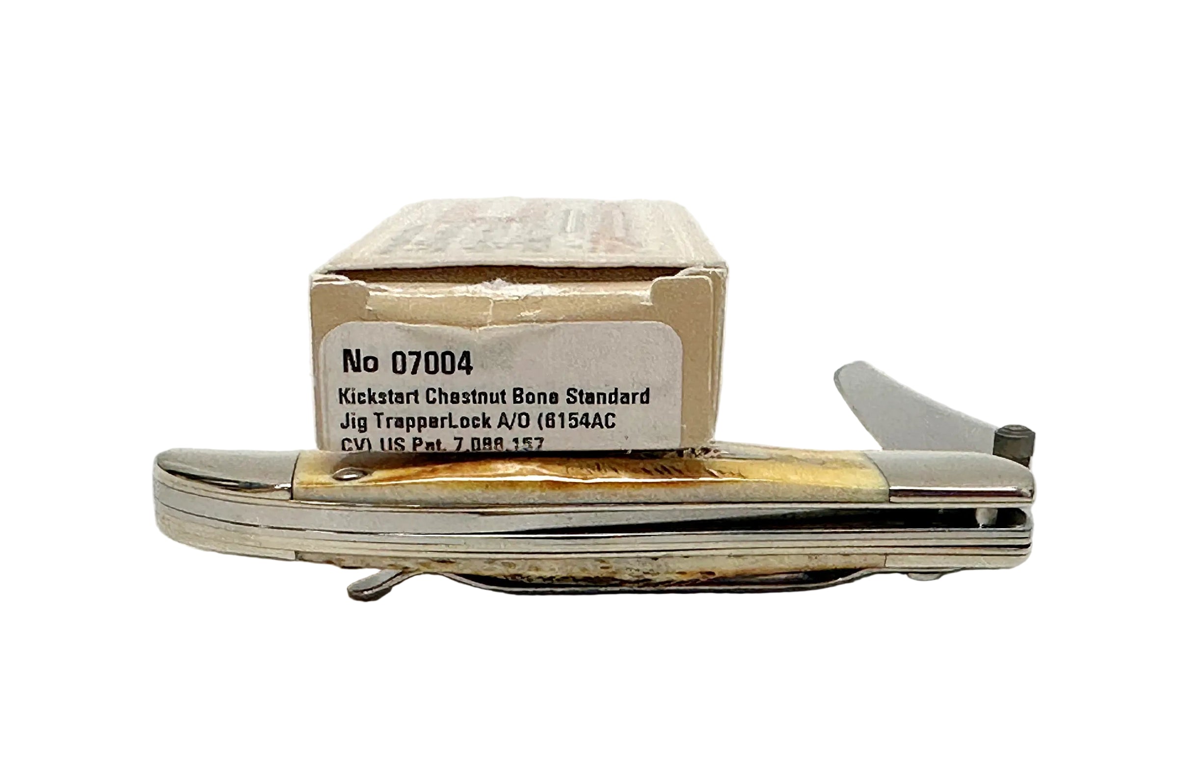 2018 Case XX 6.51265AC Bone Stat Kickstart Mid Folding Hunter Pocket Knife - Hers and His Treasures