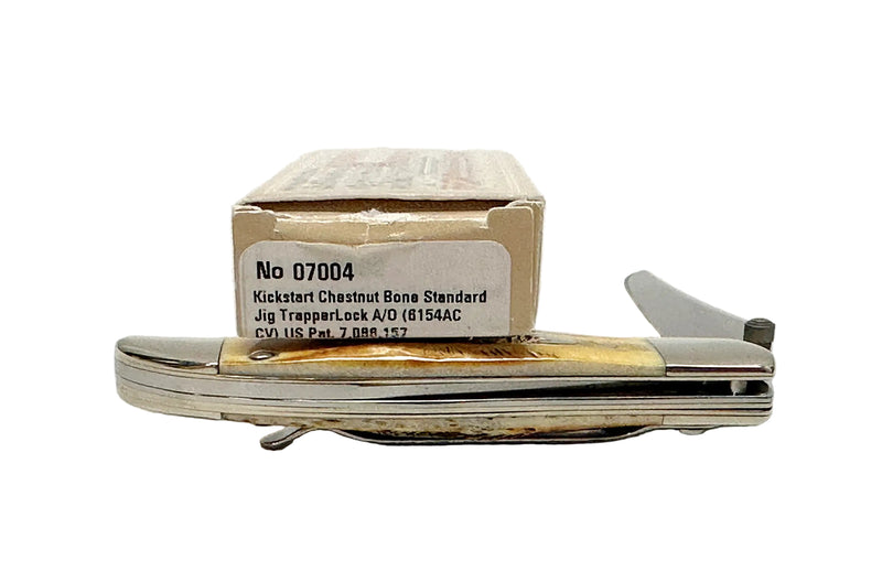 2018 Case XX 6.51265AC Bone Stat Kickstart Mid Folding Hunter Pocket Knife - Hers and His Treasures