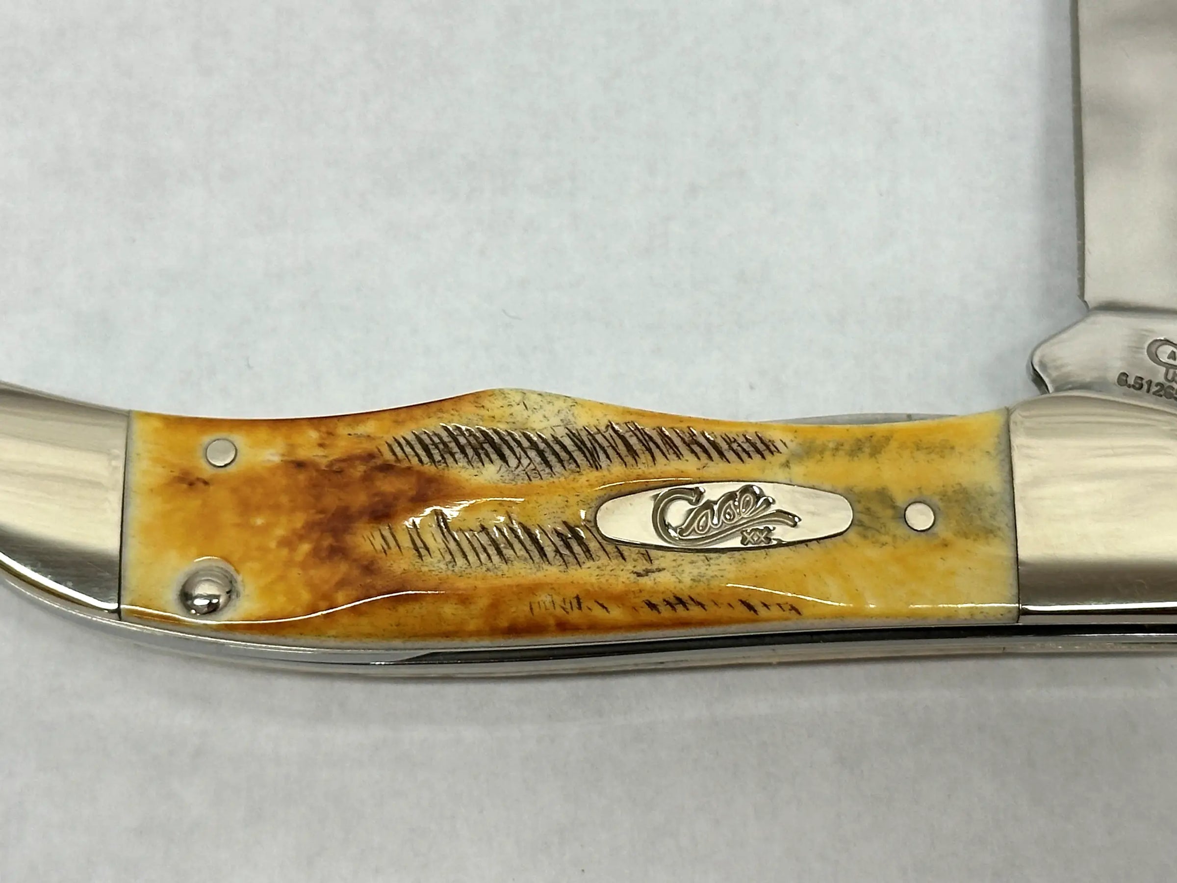 2018 Case XX 6.51265AC Bone Stat Kickstart Mid Folding Hunter Pocket Knife - Hers and His Treasures