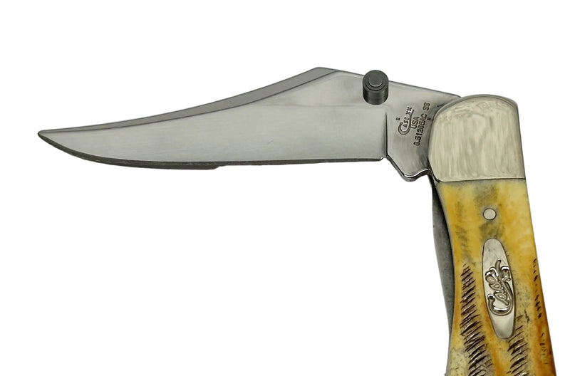 2018 Case XX 6.51265AC Bone Stat Kickstart Mid Folding Hunter Pocket Knife - Hers and His Treasures