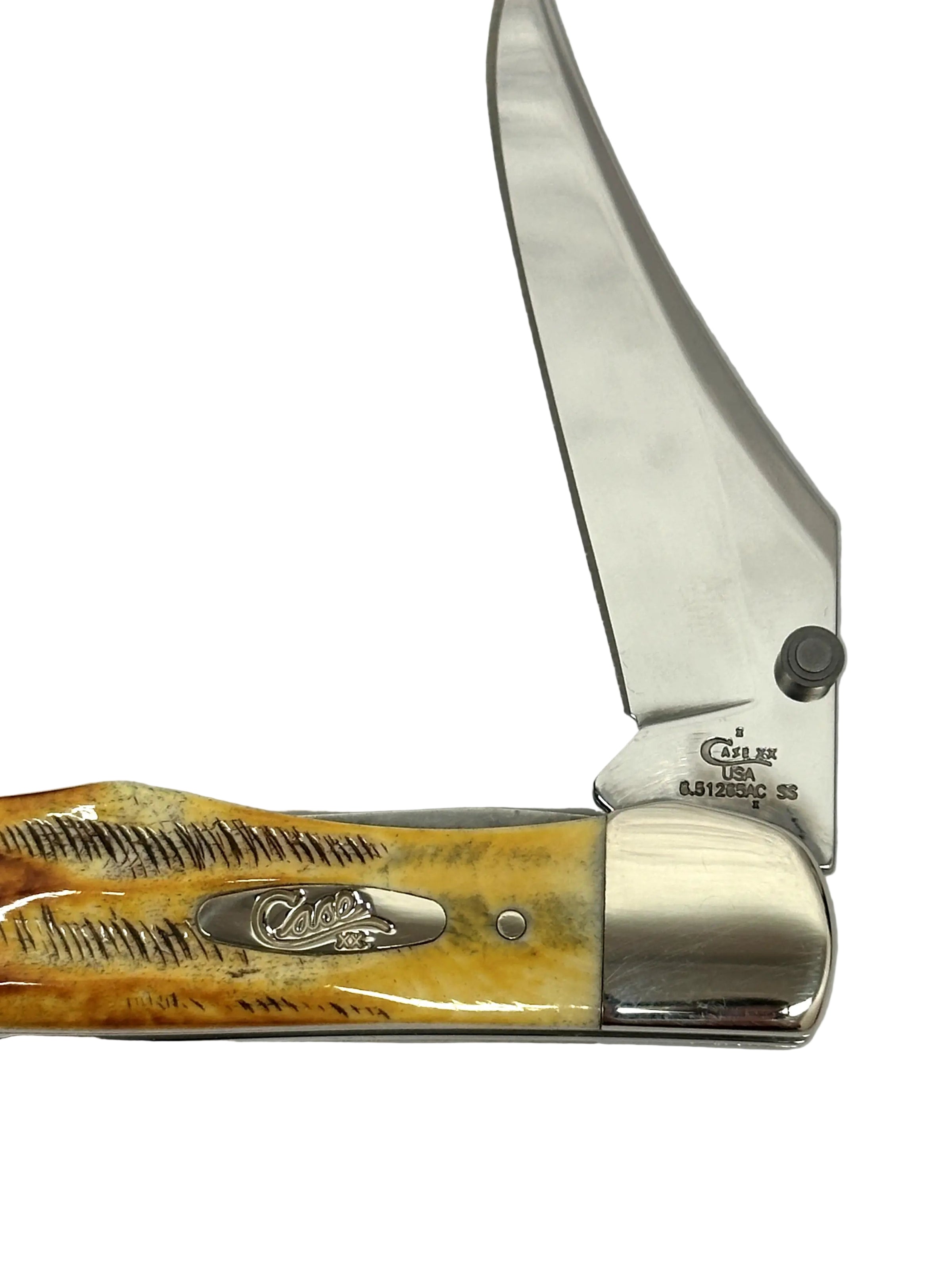 2018 Case XX 6.51265AC Bone Stat Kickstart Mid Folding Hunter Pocket Knife - Hers and His Treasures