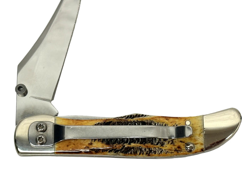 2018 Case XX 6.51265AC Bone Stat Kickstart Mid Folding Hunter Pocket Knife - Hers and His Treasures