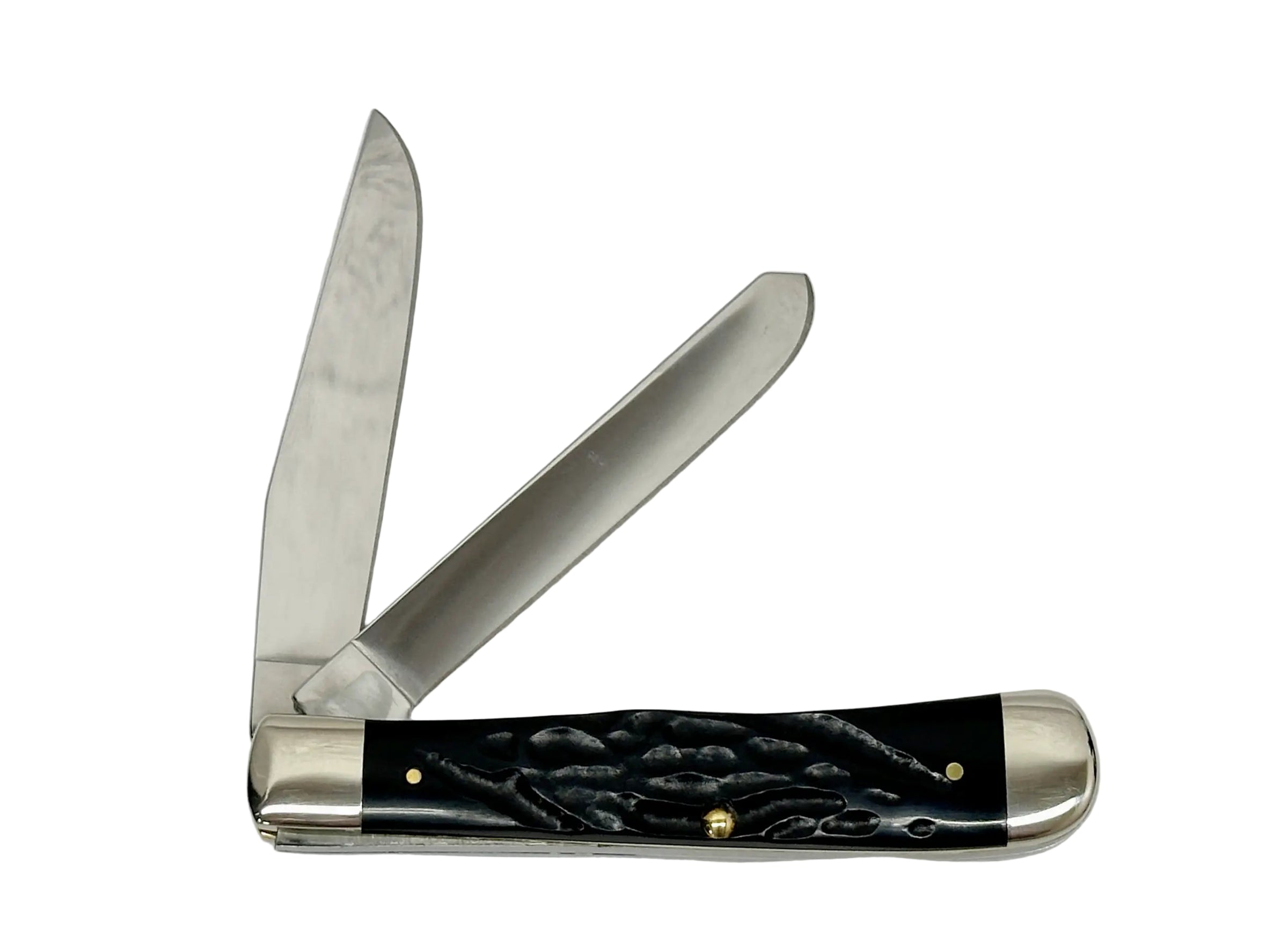 2018 Case XX 6254 Rough Black Trapper Pocket Knife - Hers and His Treasures