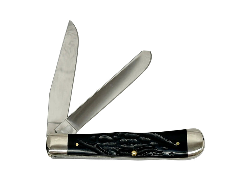 2018 Case XX 6254 Rough Black Trapper Pocket Knife - Hers and His Treasures