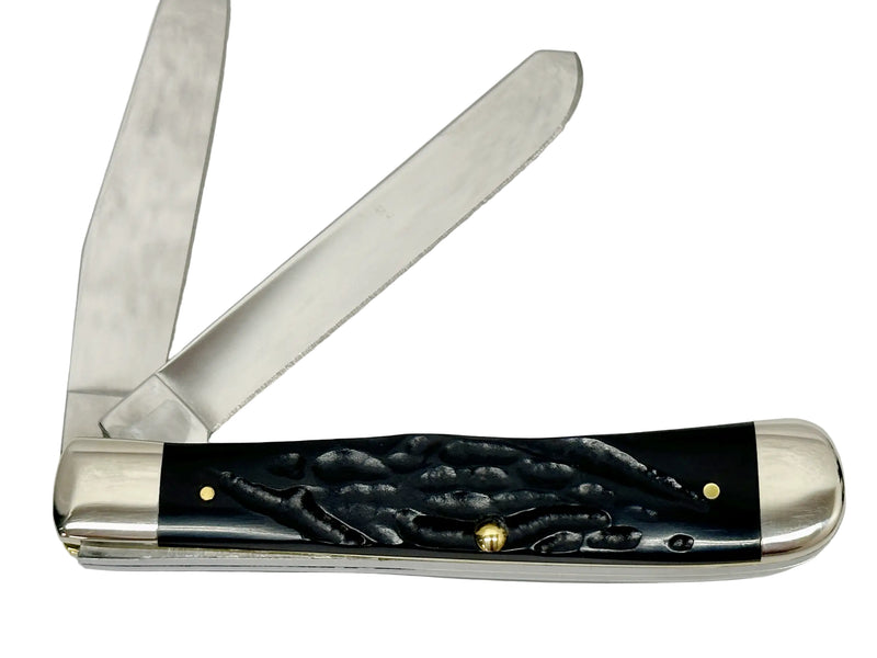 2018 Case XX 6254 Rough Black Trapper Pocket Knife - Hers and His Treasures