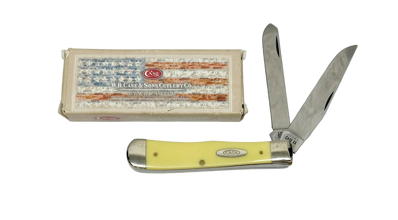 2020 Case XX Yellow Synthetic Smooth Trapper Pocket Knife - Hers and His Treasures