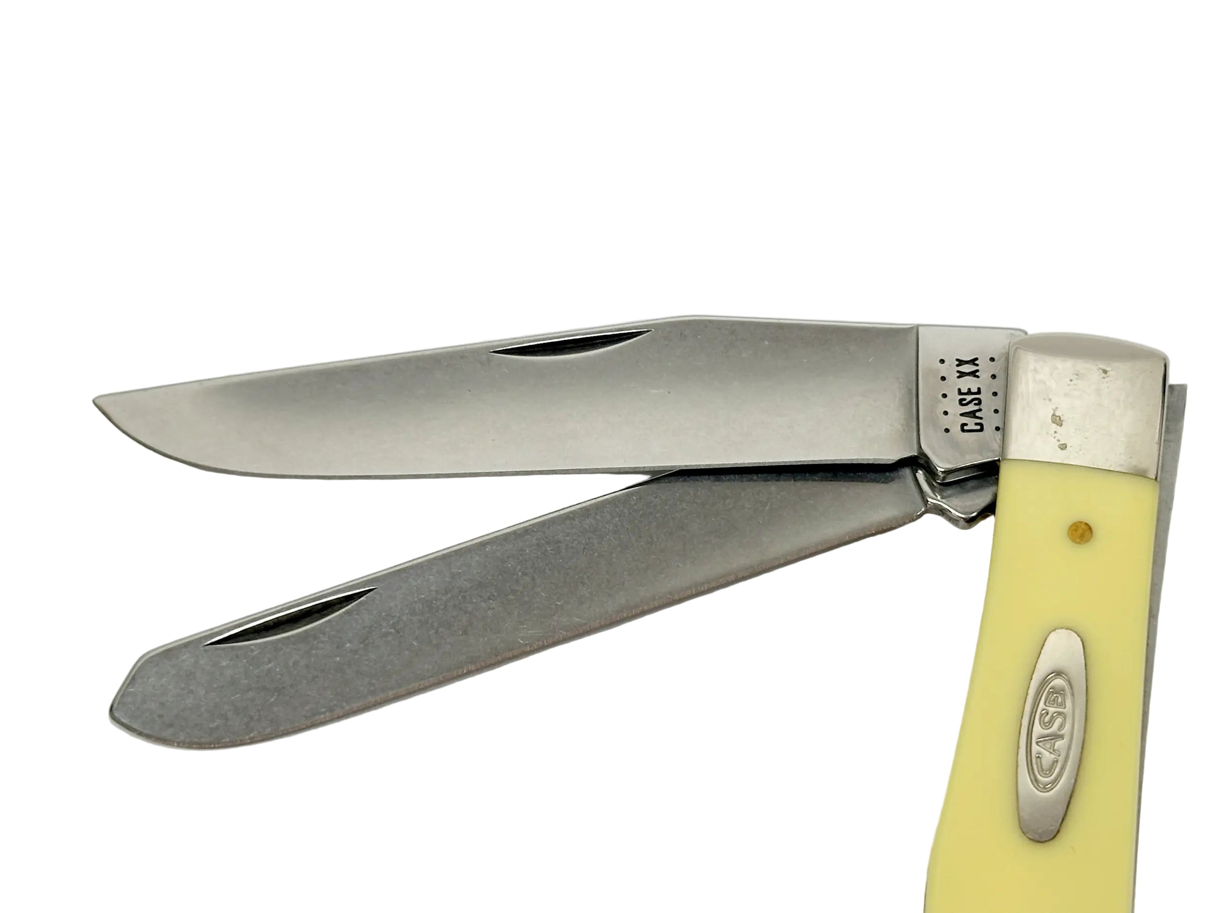 2020 Case XX Yellow Synthetic Smooth Trapper Pocket Knife - Hers and His Treasures