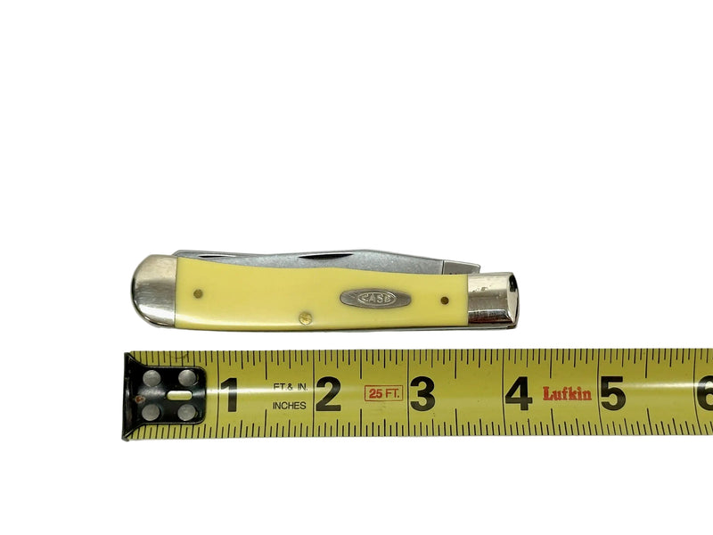 2020 Case XX Yellow Synthetic Smooth Trapper Pocket Knife - Hers and His Treasures
