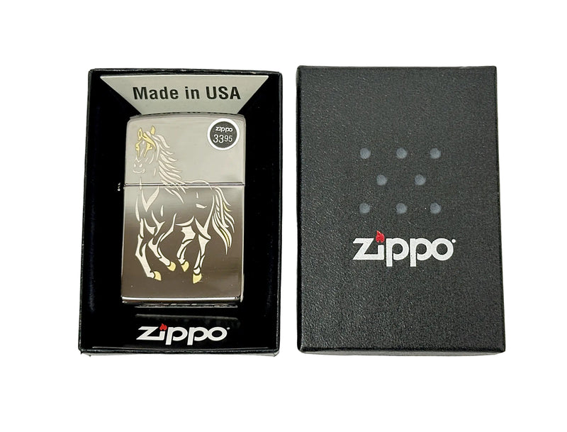 2020 Running Horse 28645 Black Ice Zippo Lighter - Hers and His Treasures