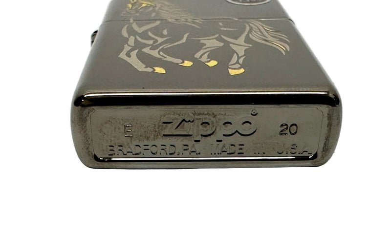 2020 Running Horse 28645 Black Ice Zippo Lighter - Hers and His Treasures