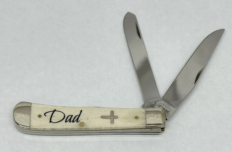 2022 Case XX 6254 DAD Natural Bone Trapper Pocket Knife - Hers and His Treasures