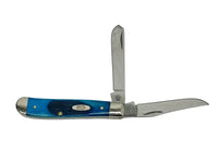 2025 Case XX 6207 Caribbean Blue Bone Sawcut Jig Mini Trapper Pocket Knife - Hers and His Treasures