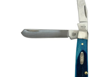 2025 Case XX 6207 Caribbean Blue Bone Sawcut Jig Mini Trapper Pocket Knife - Hers and His Treasures
