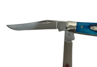 2025 Case XX 6207 Caribbean Blue Bone Sawcut Jig Mini Trapper Pocket Knife - Hers and His Treasures