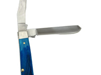 2025 Case XX 6207 Caribbean Blue Bone Sawcut Jig Mini Trapper Pocket Knife - Hers and His Treasures