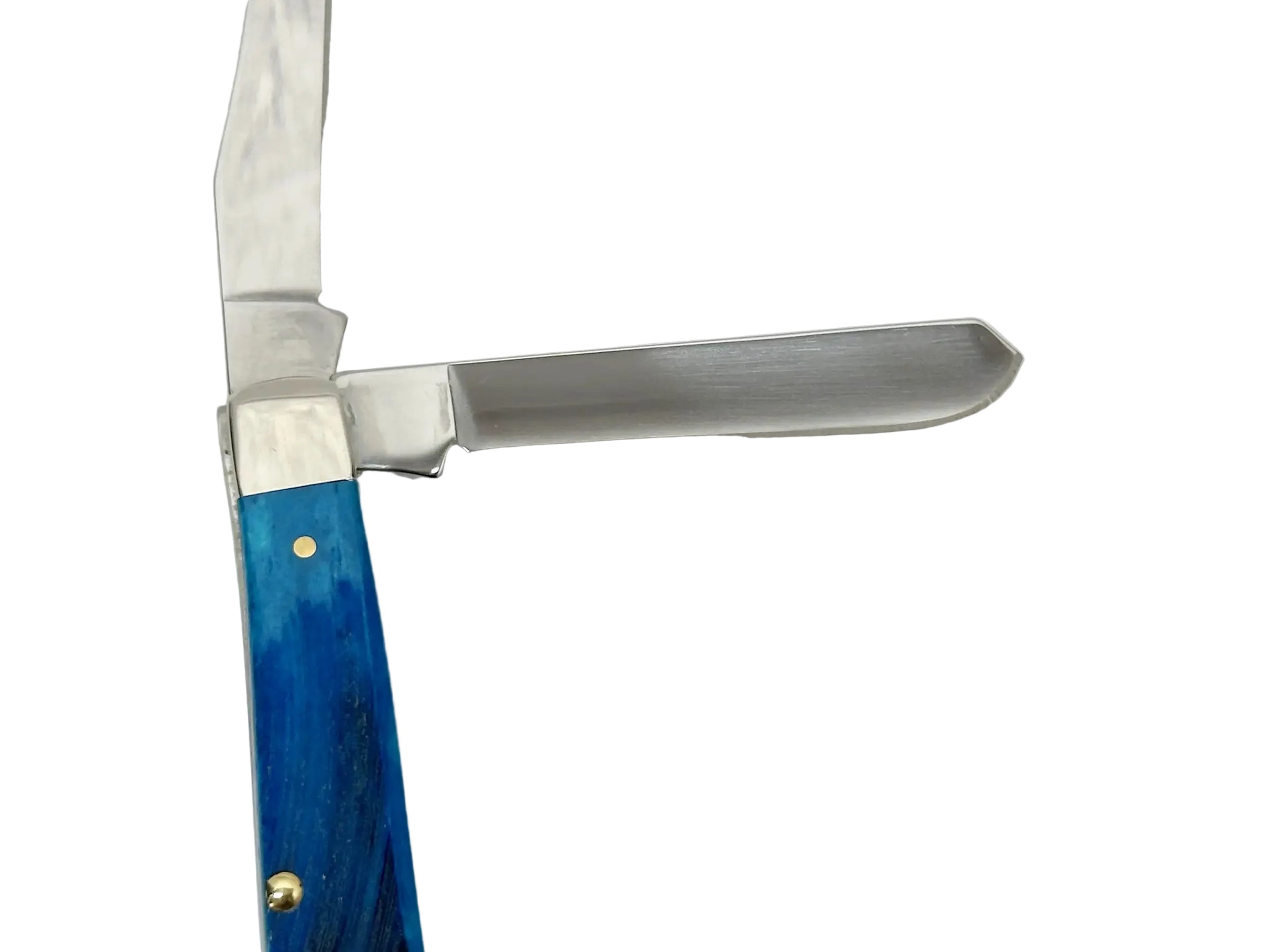 2025 Case XX 6207 Caribbean Blue Bone Sawcut Jig Mini Trapper Pocket Knife - Hers and His Treasures