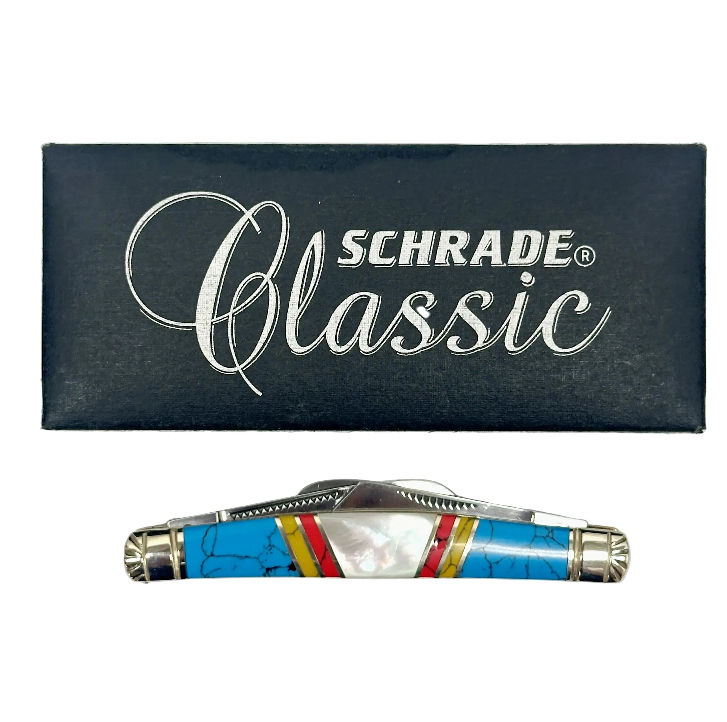 Schrade Cutlery Uncle Henry Custom 4TUH Turquoise and Pearl Knife - Hers and His Treasures