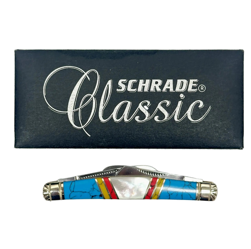 Schrade Cutlery Uncle Henry Custom 4TUH Turquoise and Pearl Knife - Hers and His Treasures
