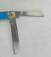 Schrade Cutlery Uncle Henry Custom 4TUH Turquoise and Pearl Knife - Hers and His Treasures