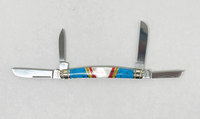 Schrade Cutlery Uncle Henry Custom 4TUH Turquoise and Pearl Knife - Hers and His Treasures