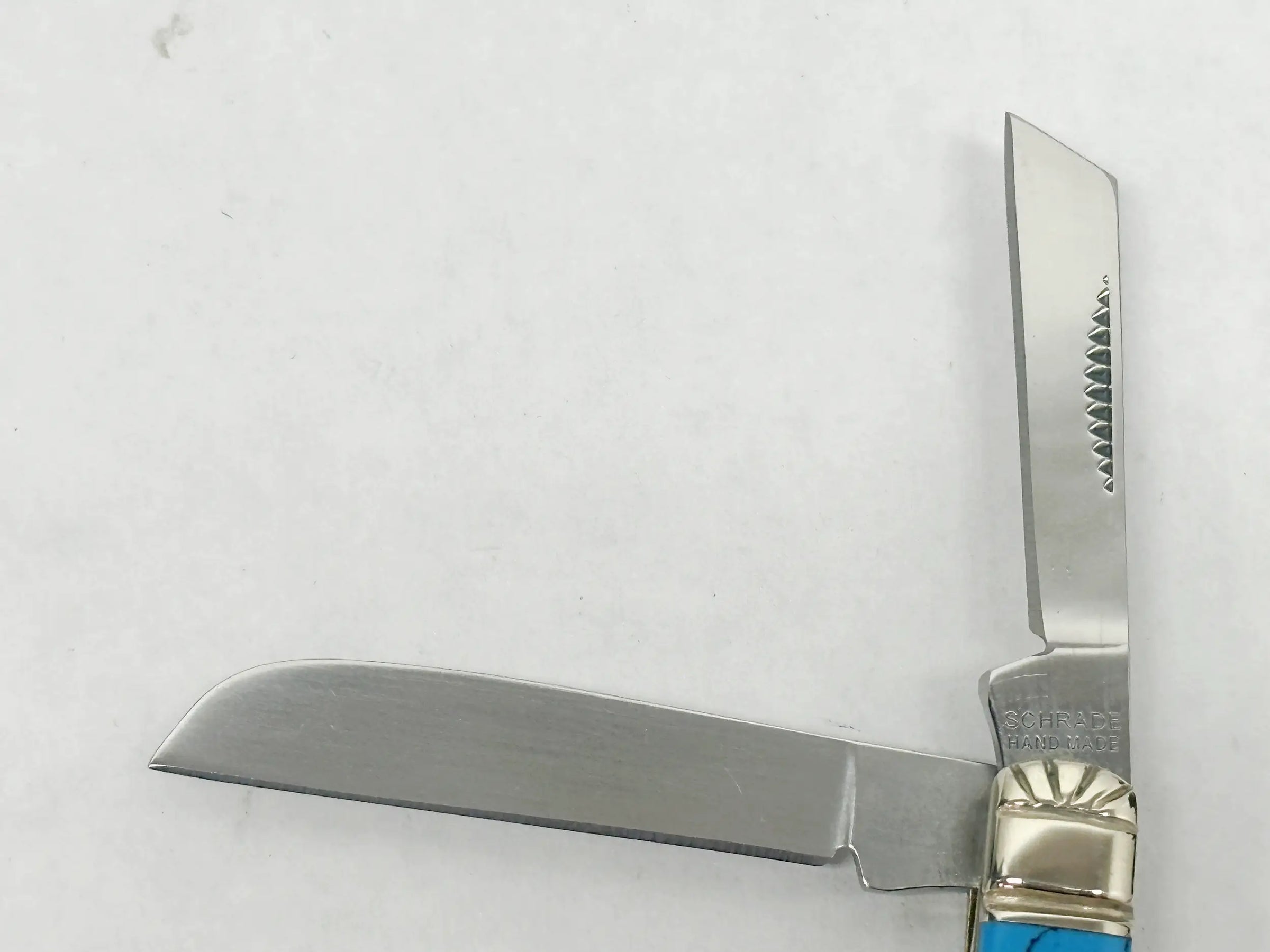 Schrade Cutlery Uncle Henry Custom 4TUH Turquoise and Pearl Knife - Hers and His Treasures