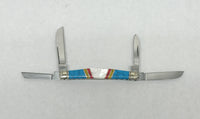 Schrade Cutlery Uncle Henry Custom 4TUH Turquoise and Pearl Knife - Hers and His Treasures
