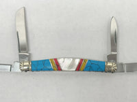 Schrade Cutlery Uncle Henry Custom 4TUH Turquoise and Pearl Knife - Hers and His Treasures