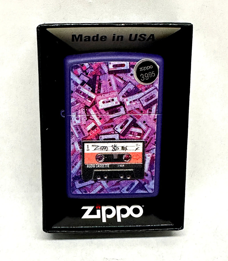 2023 80s Cassette Tape Purple Matte Zippo Lighter - Hers and His Treasures