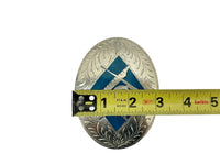 Masonic Pewter and Blue Enamel ADM Belt Buckle - Hers and His Treasures