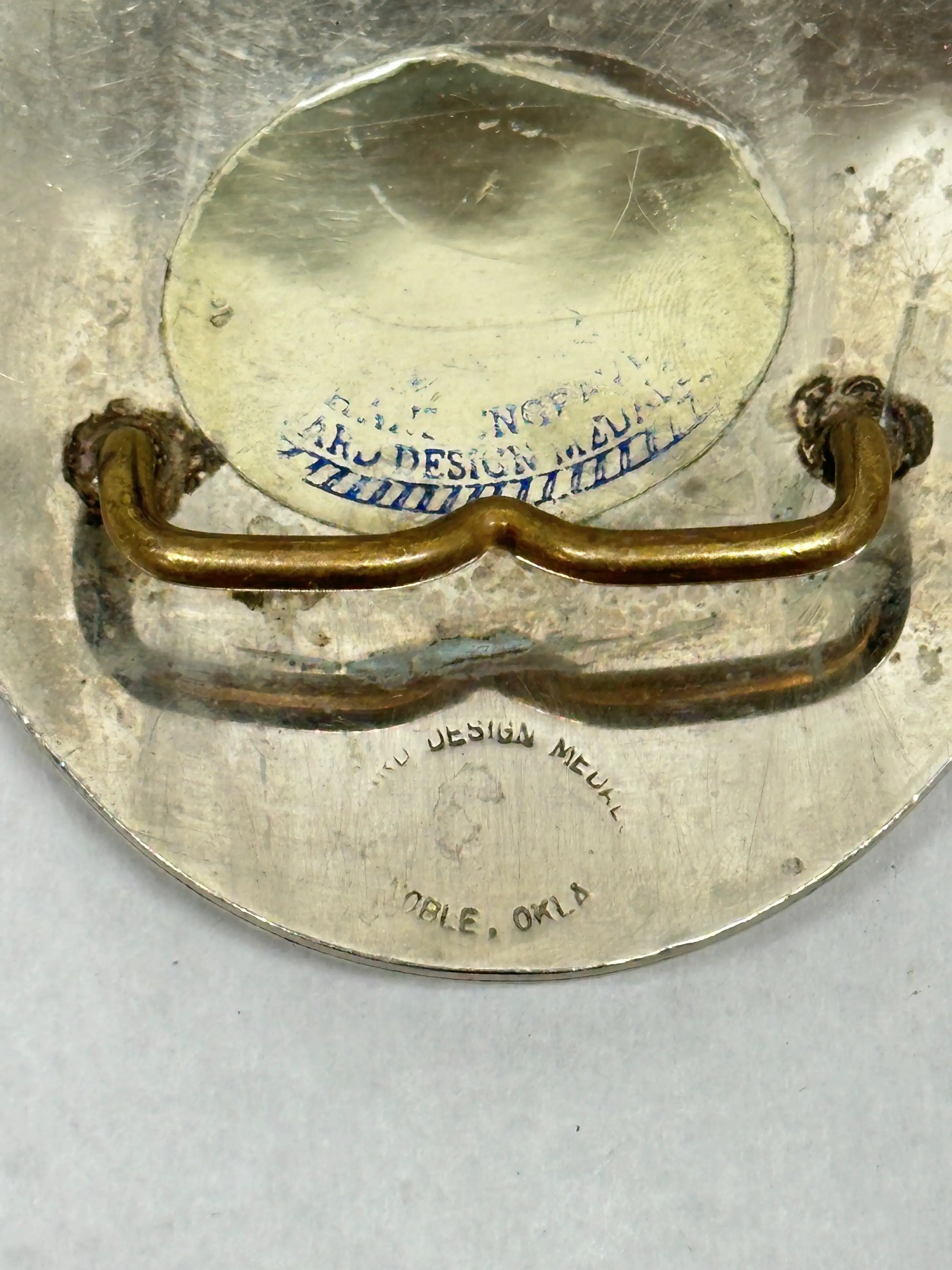 Masonic Pewter and Blue Enamel ADM Belt Buckle - Hers and His Treasures