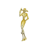 AJC Sophisticated Lady in Hat Gold Tone Brooch Pin - Hers and His Treasures