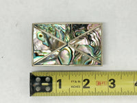 Vintage Abalone Shell Inlay Alpaca Silver Belt Buckle | Mexico - Hers and His Treasures