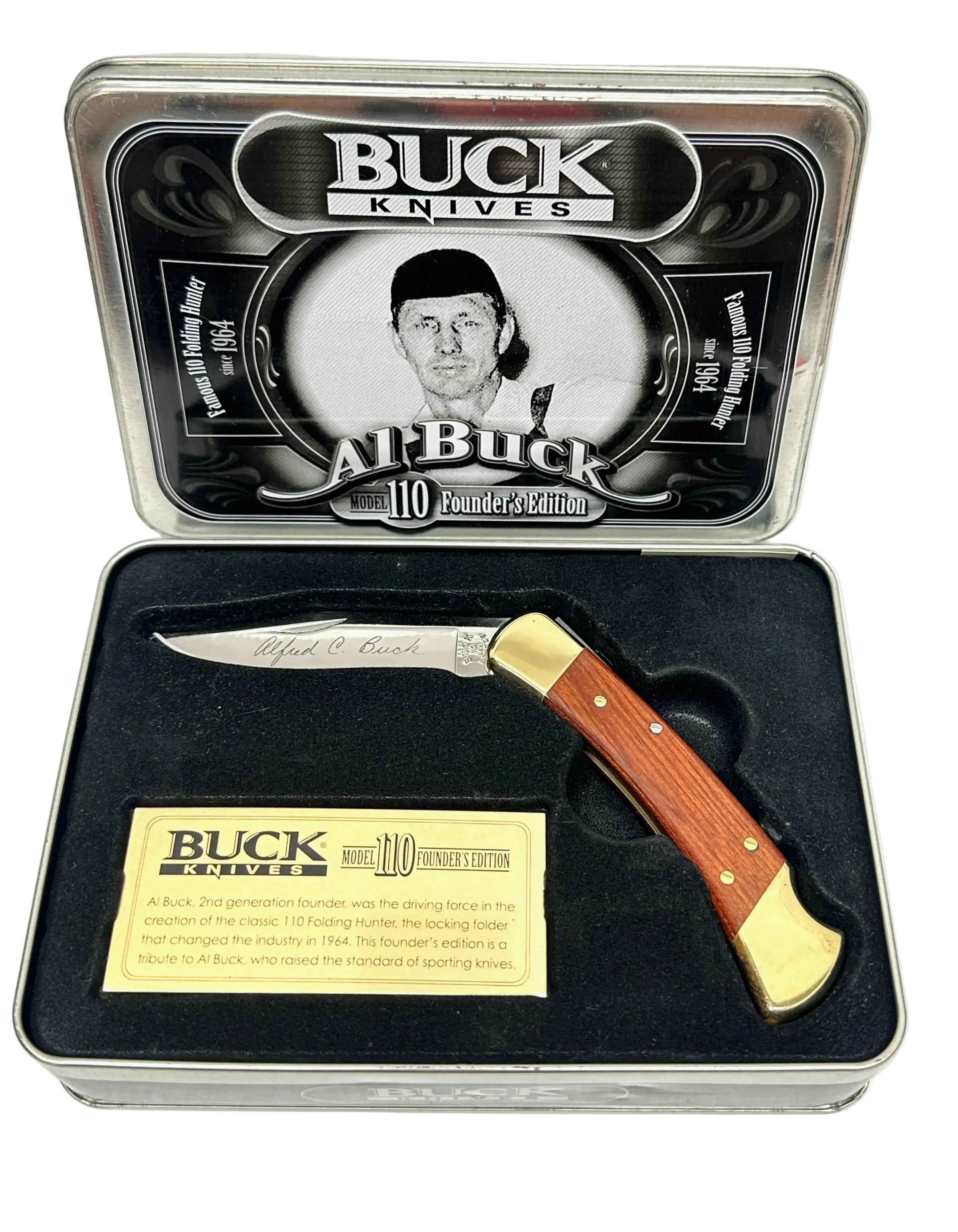 Buck 110 Founder's Edition Al Buck Signature Folding Hunter Pocket Knife - Hers and His Treasures
