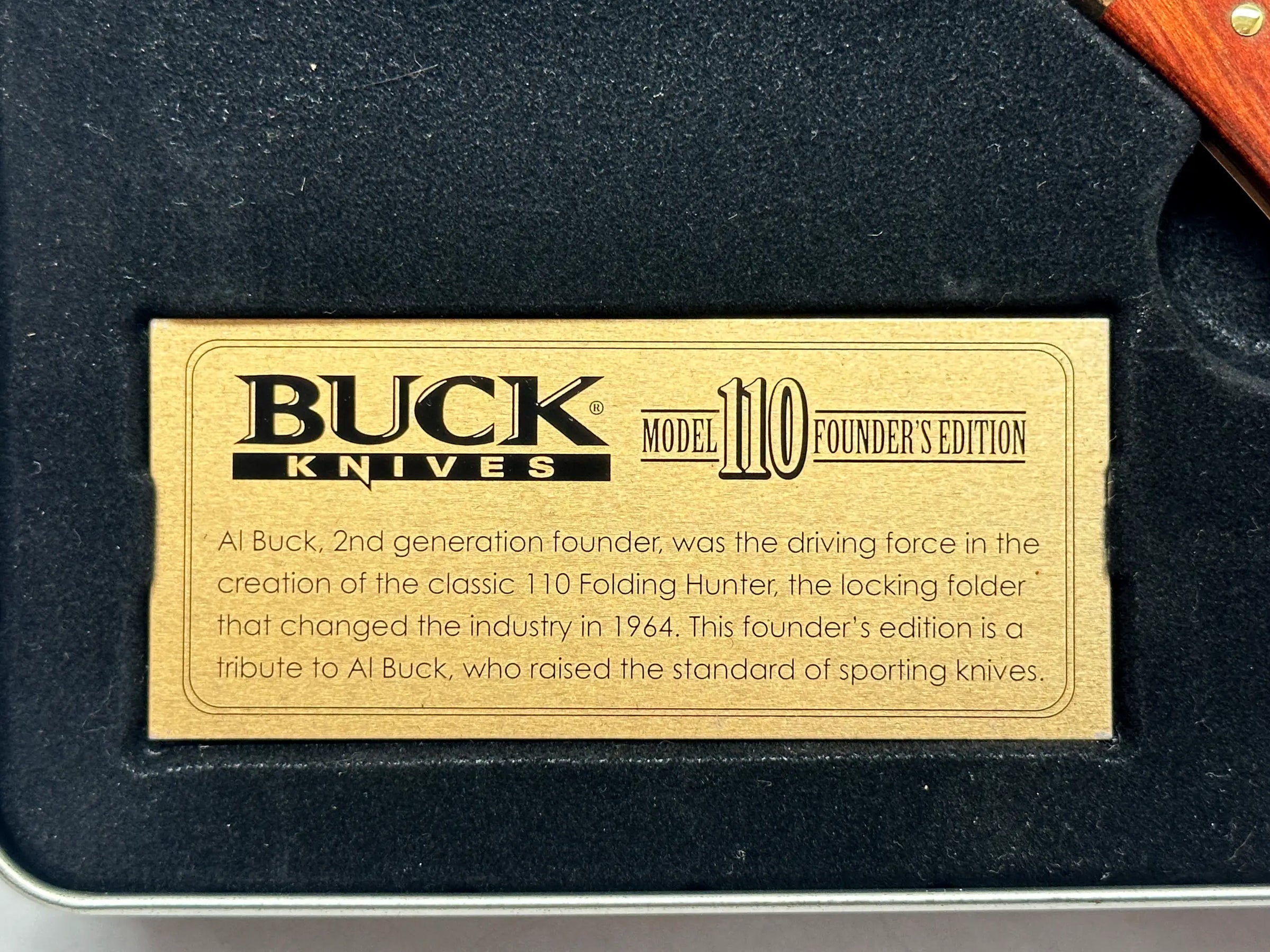 Buck 110 Founder's Edition Al Buck Signature Folding Hunter Pocket Knife - Hers and His Treasures