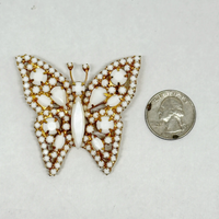 Alice Caviness Milk Glass Butterfly Brooch Pin - Hers and His Treasures