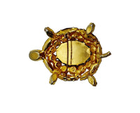 Alice Caviness Purple Rhinestone Faux Turquoise Turtle Brooch - Hers and His Treasures