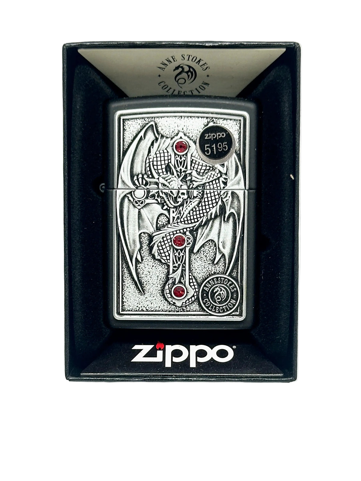 Anne Stokes Gothic Guardian Emblem 49755 Zippo Black Matte Lighter - Hers and His Treasures
