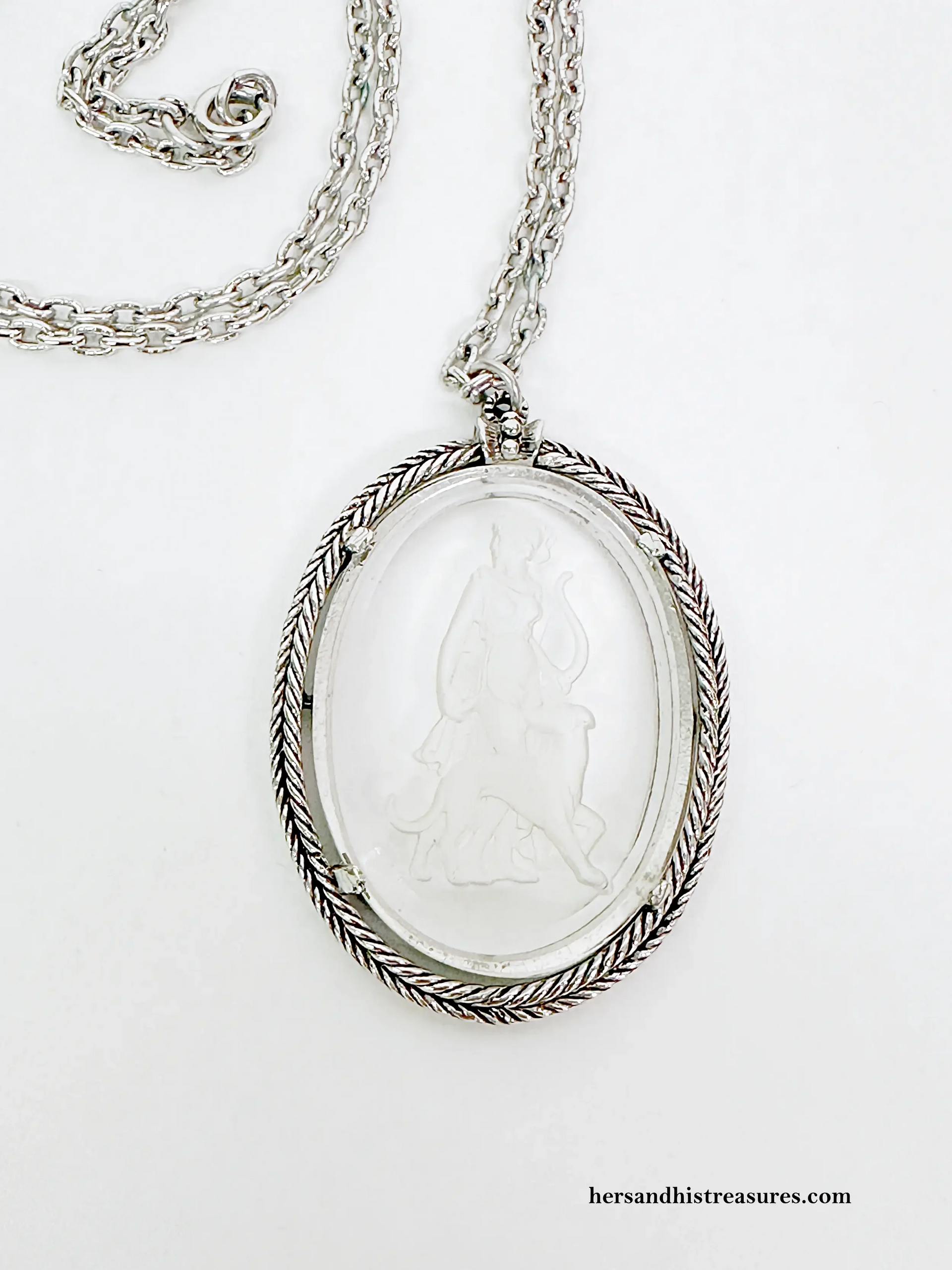 Vintage Avon Goddess Diana Intaglio Pendant Necklace – Hers and