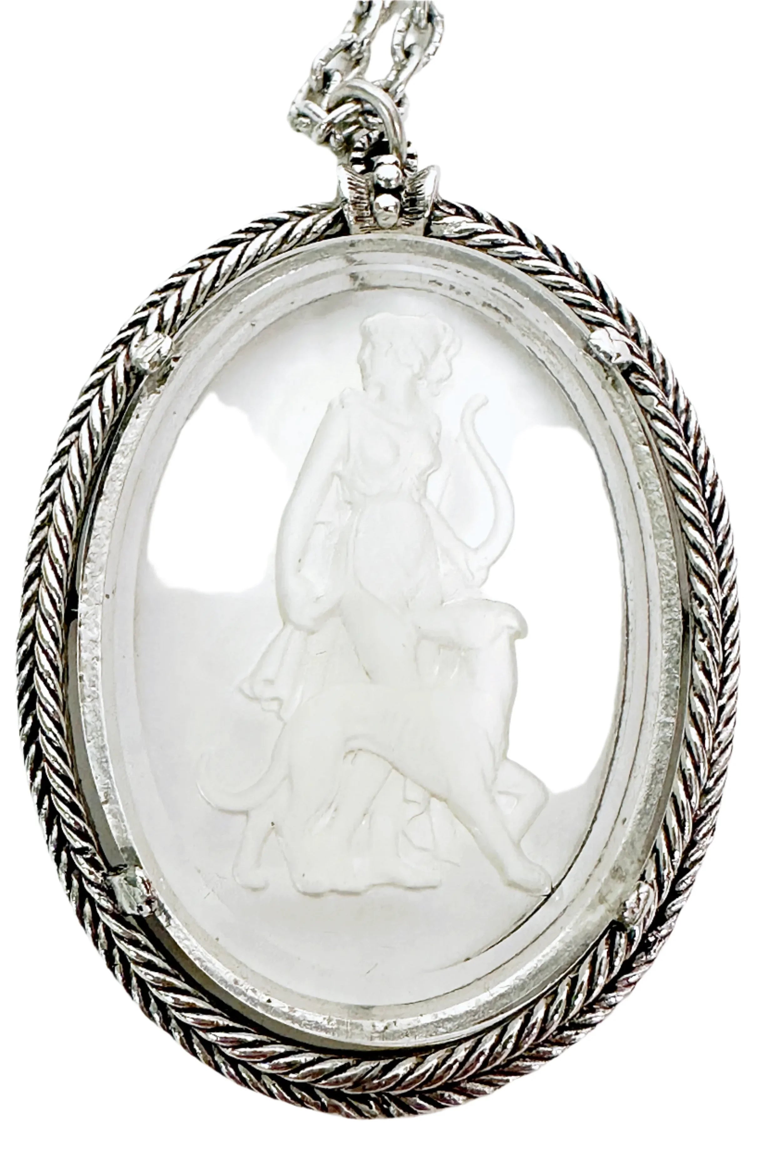 Vintage Avon Goddess Diana Intaglio Pendant Necklace – Hers and 