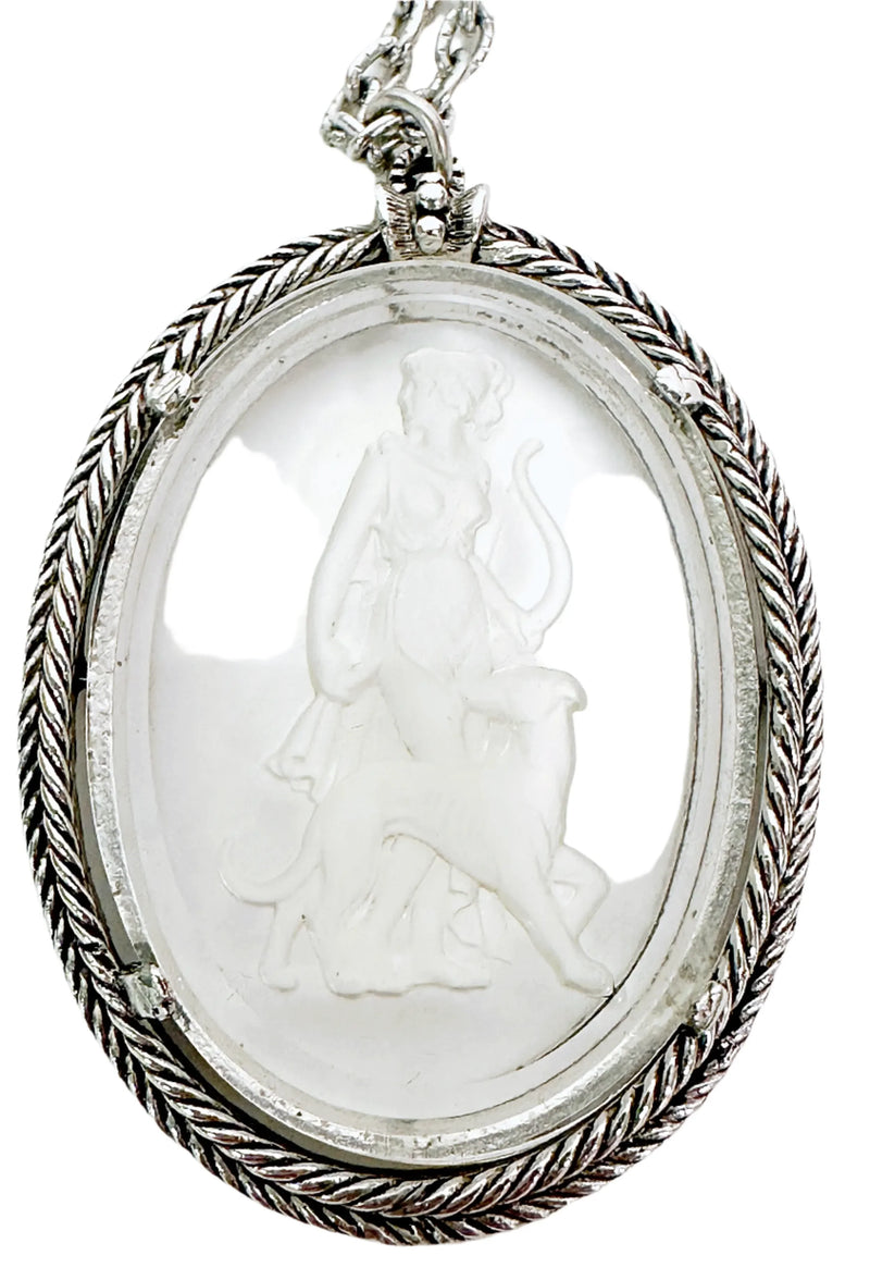 Vintage Avon Goddess Diana Intaglio Pendant Necklace – Hers and Vintage Avon Goddess Diana Intaglio Pendant Necklace – Hers and