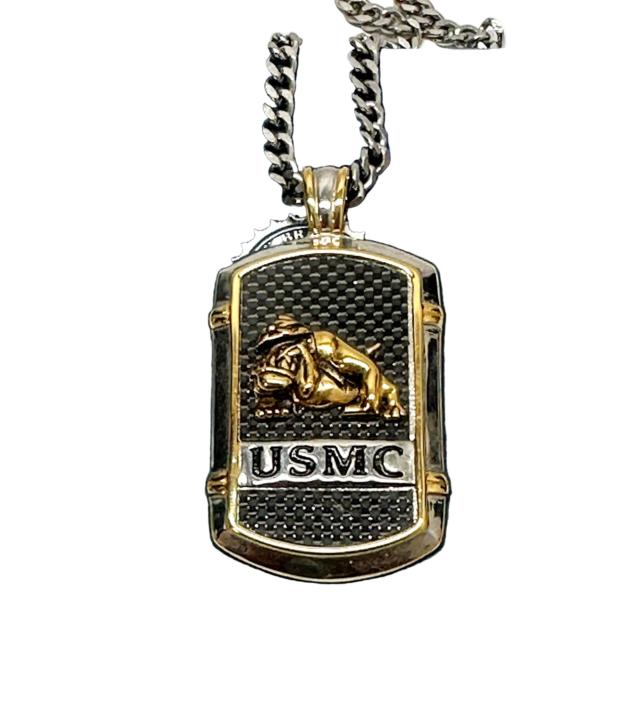 Bradford Exchange "Strength of the USMC" Dog Tag Pendant Necklace - Hers and His Treasures