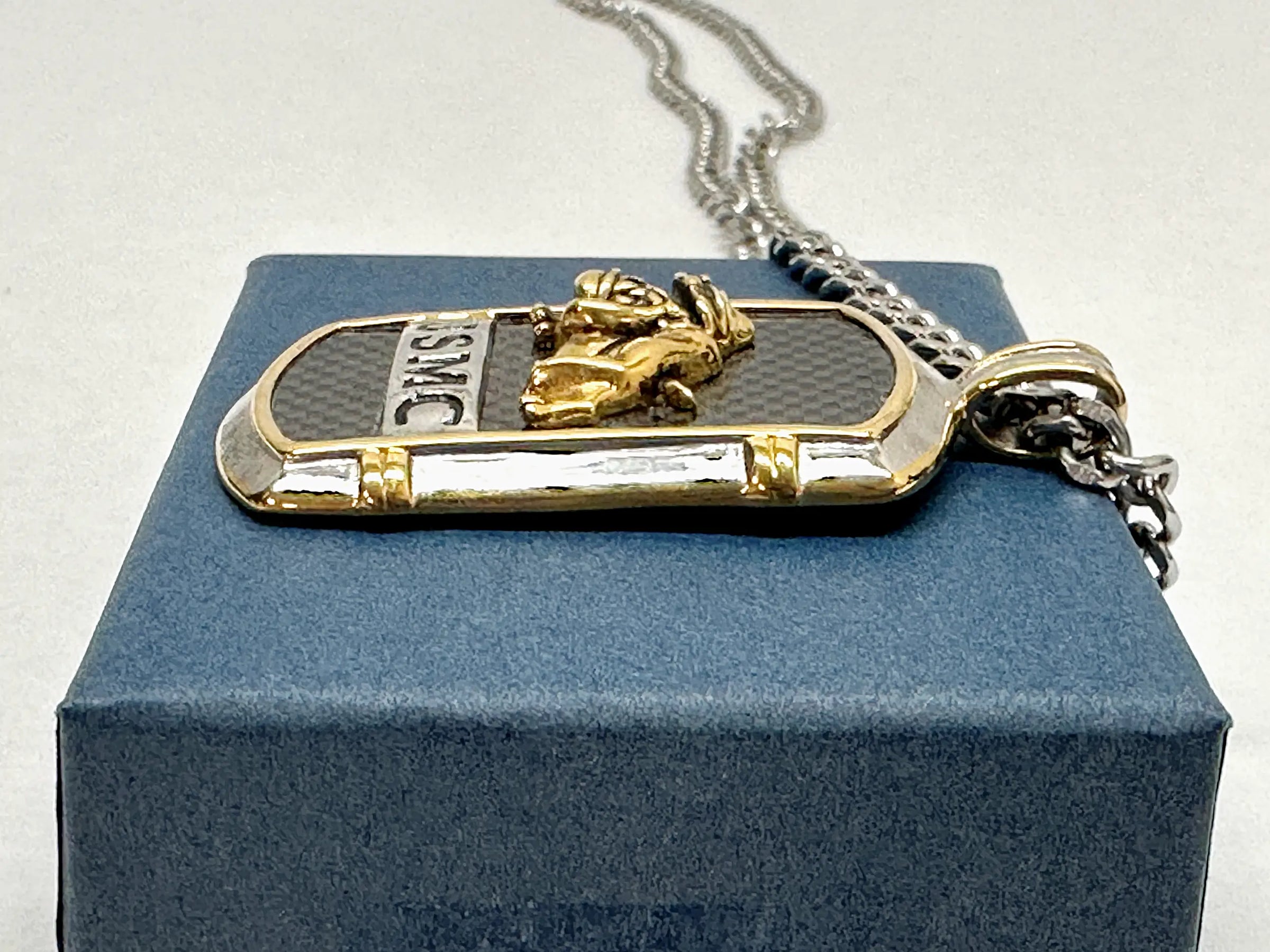 Bradford Exchange "Strength of the USMC" Dog Tag Pendant Necklace - Hers and His Treasures