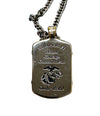 Bradford Exchange "Strength of the USMC" Dog Tag Pendant Necklace - Hers and His Treasures