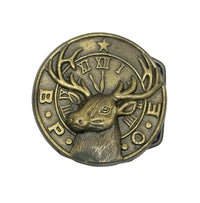 1970's BPOE Elks Solid Brass Round Belt Buckle #4158 - Hers and His Treasures