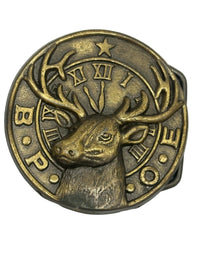 1970's BPOE Elks Solid Brass Round Belt Buckle #4158 - Hers and His Treasures
