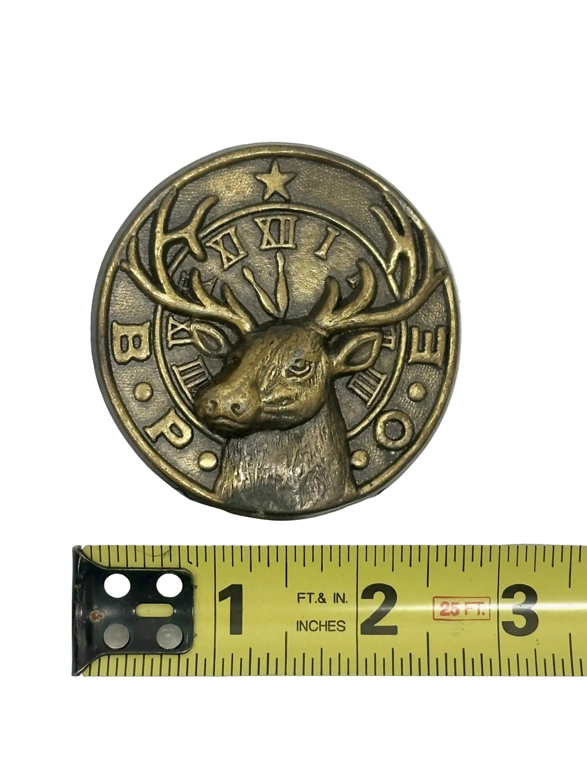 1970's BPOE Elks Solid Brass Round Belt Buckle #4158 - Hers and His Treasures