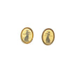 Vintage Barlow Victorian Woman Playing Golf Etched Post Earrings - Hers and His Treasures